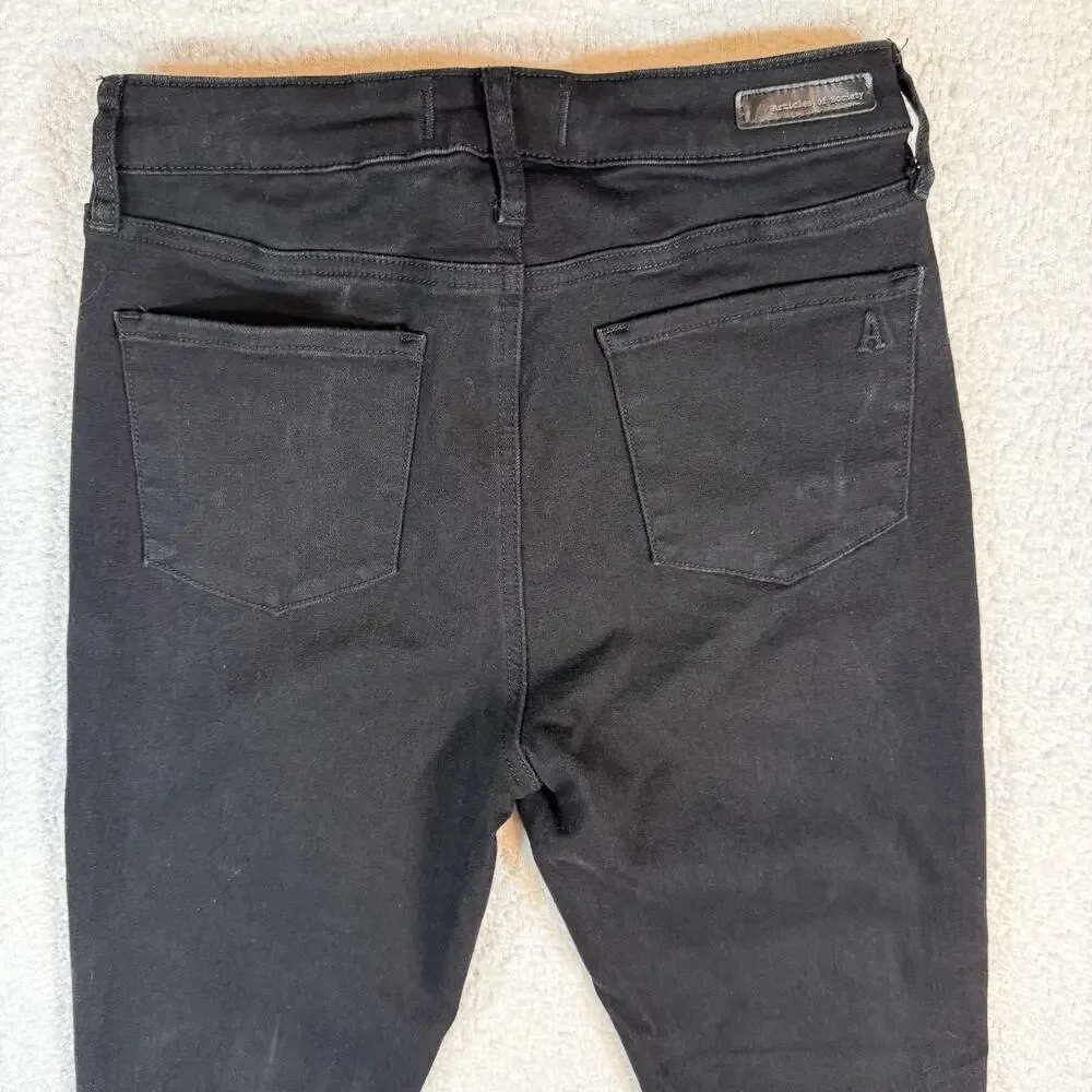 Articles of society womens black denim skinnny jeans size 2